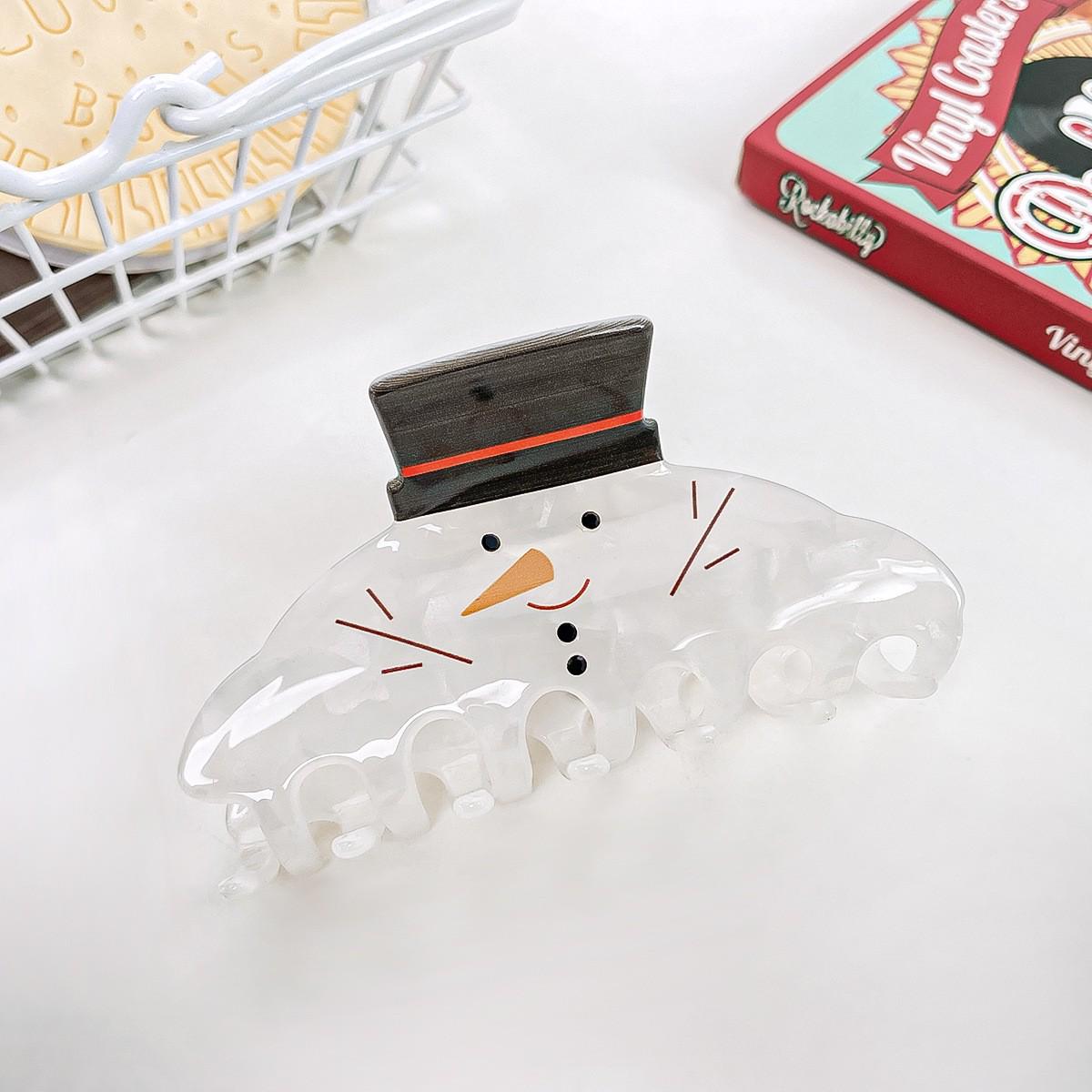 

Christmas Hair Clips: Gingerbread Man & Santa Claus Shark Claw Clip for Updo Hairstyles