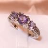 New White Zircon Engagement Promise Ring Rainbow Crystal Multicolor Birthstone Ring Vintage Silver Color Wedding Rings For Women