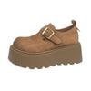 Height-increasing thick-soled muffin autumn new pedal small retro single shoes
