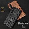 Halbpaket-Hülle aus echtem Leder mit Krokodil-Totenkopf für Honor 20 – Schützen Sie Ihr Telefon mit Stil.