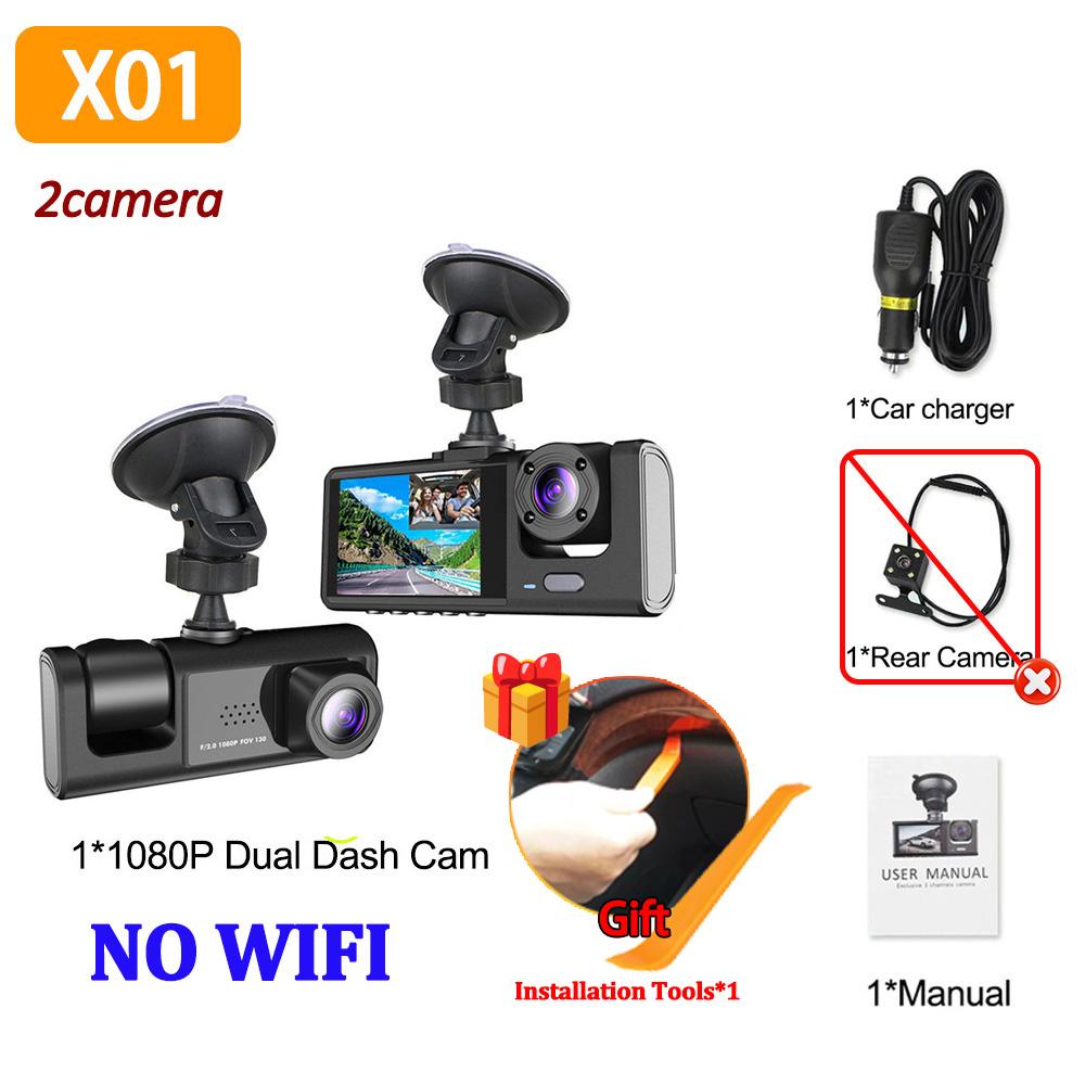 

2/3-канальная WIFI видеокамера для автомобиля, передняя и задняя камера, 1080P видеорегистратор, видеорегистратор, черный ящик, автомобильный видеорегистратор, опциональная камера заднего вида NONE