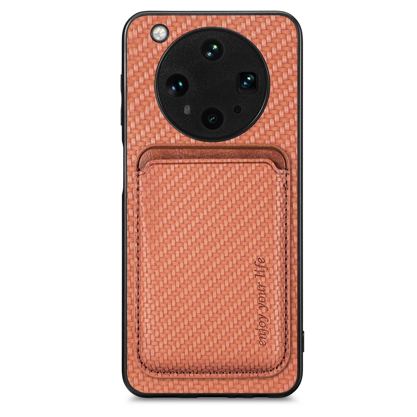 

Чехол для Oppo Find X8 Ultra 5G Магнитный Съемный Держатель для Карт Задняя Крышка Телефона Brown