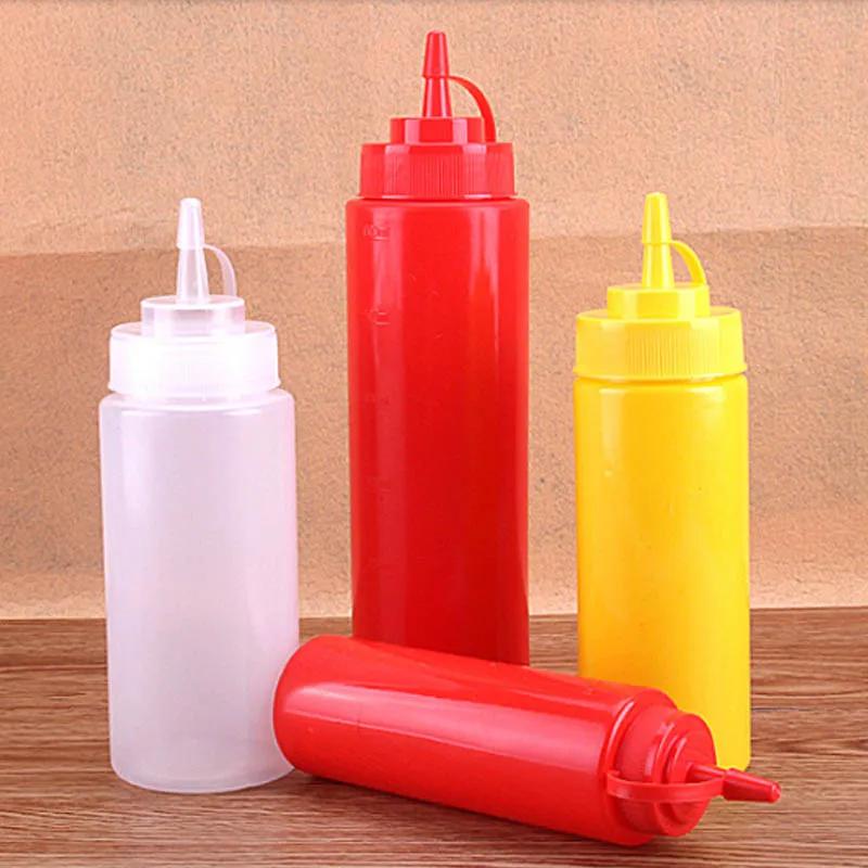 Sauce Bottle Cooking Tools Plastic Squeeze Bottle Olive Oil Storage Jar Condiment Dispenser Vinegar Seasoning Accessories