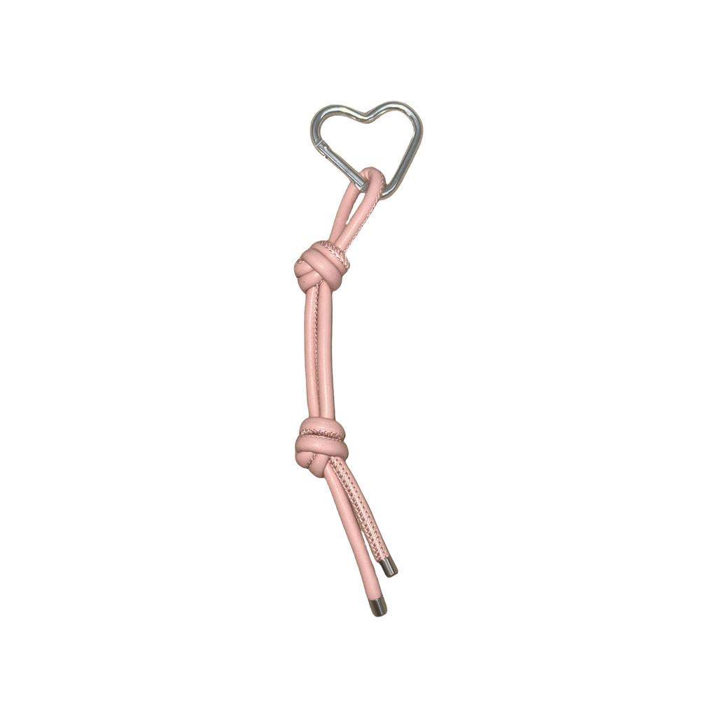 Romantic Heart Shaped Keychain Lightweight PU Leather Cord Alloy Charm Bag Decoration for Couples Friend Gift