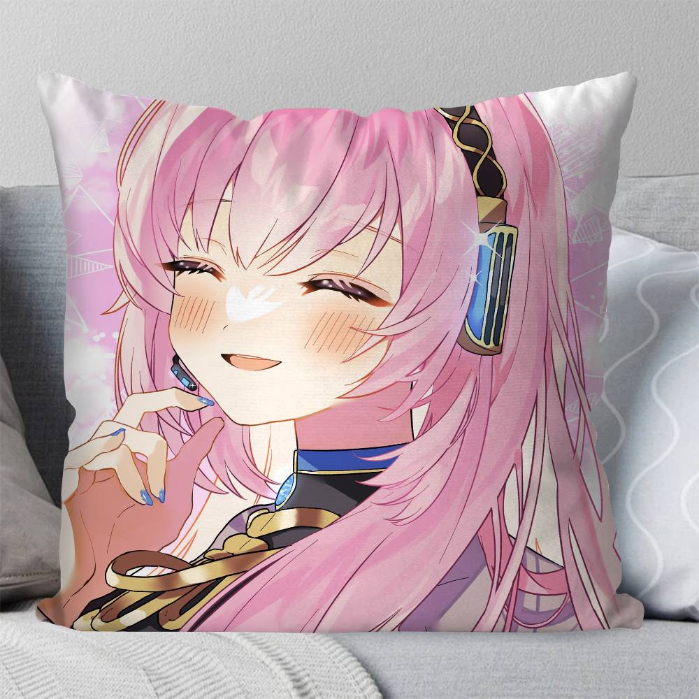 Megurine Luka Virtual Singer Pillow Case Fashion Square Pillowcase Bedroom Sofa Room Ins Decoration Leisure
