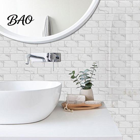 Cover Wall Defects Stickers Self-Adhesive PVC Tile Stickers, Waterproof Mosaic Pattern Decals for Kitchen Bathroom Renovation Supplies Home