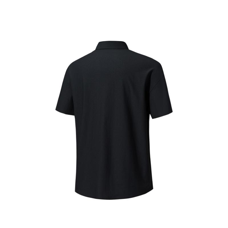 Anta Champion All-Weather Series Sports Casual Simple Solid Color Pullover Short Sleeve Polo Shirt Women Polo Shirts Black 162520107-2
