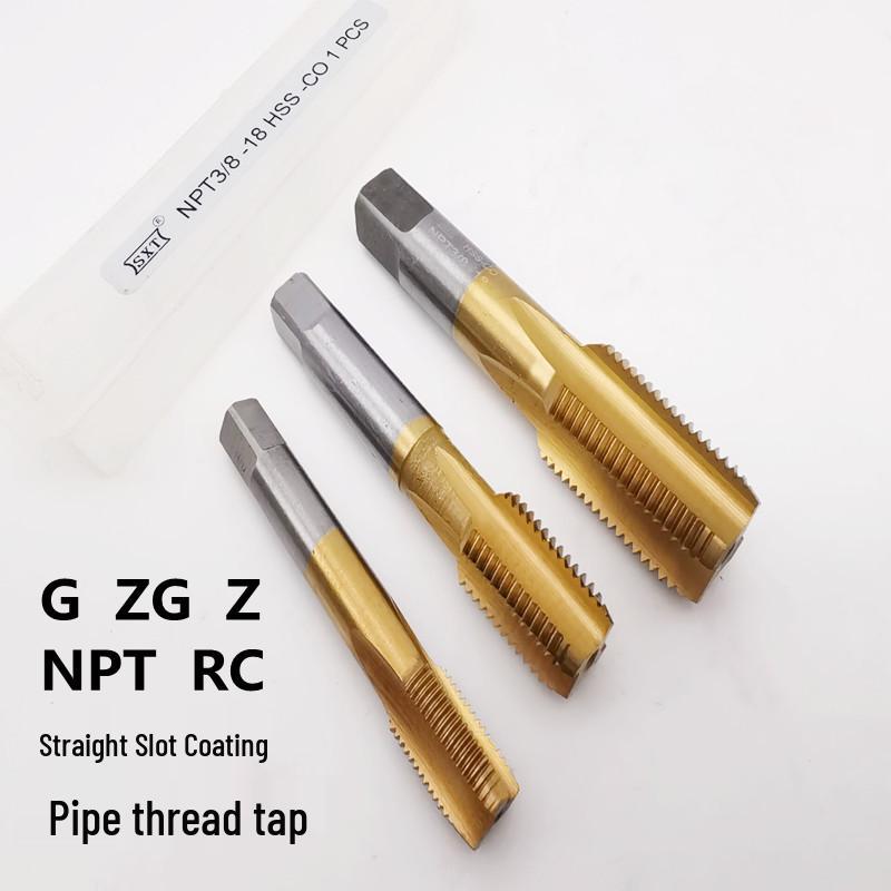Titanium Coated Cobalt Pipe Thread Tap - G1/8, ZG1/2, RC1, NPT3/4