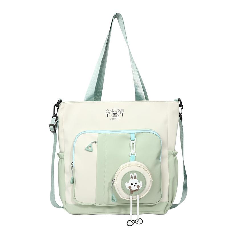 Color Block Tote Bag Women's Shoulder Bag Student Large Capacity Crossbody Bag