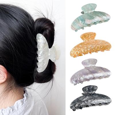 Large Acetate Hair Clip for Women - Korean Fashionable Jelly Color Hair Claw with High-End Feel
