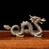 Auspicious Brass Dragon Zodiac Tea Pet - Flying Dragon Copper Figurine