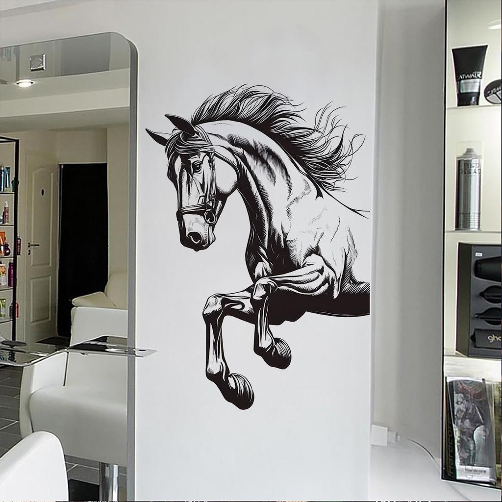 Realistic Horse Wall Sticker Kids Room Bedroom Background Decoration Self-Adhesive Home Decor Wall Art
