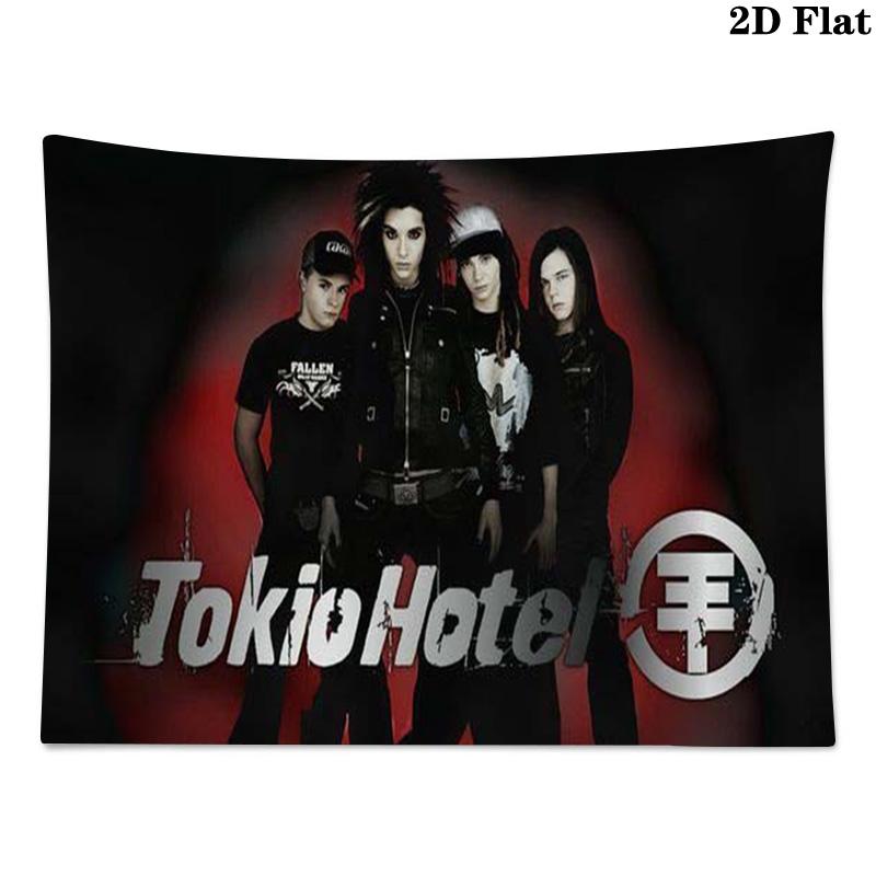 Tokio Hotel Wall Tapestry Aesthetic Wall Hanging Printed Fabric Blanket Decorative Tapestries for Bedroom Living Room Home Decor