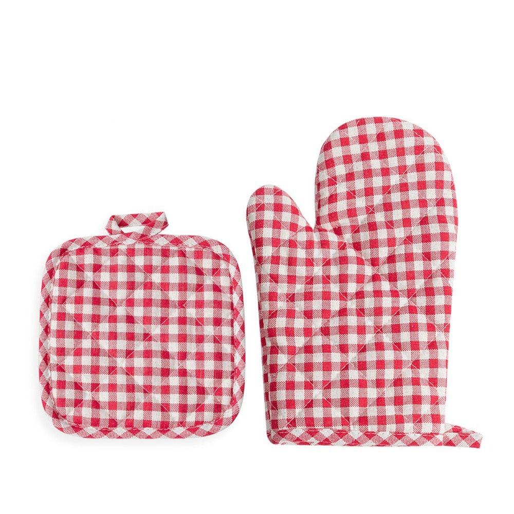 2 pcs Heat-Resistant Microwave Mitten Cotton Lining Insulated Glove  Household