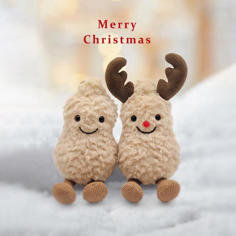 New Product Simulated Christmas Scarf Elk Peanut Doll Plush Toy Doll Cute Christmas Decoration Pendant