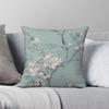 Duck Egg Oriental Blossom Square Pillowcase Polyester Linen Velvet Creative Zip Decor Sofa Cushion Cover