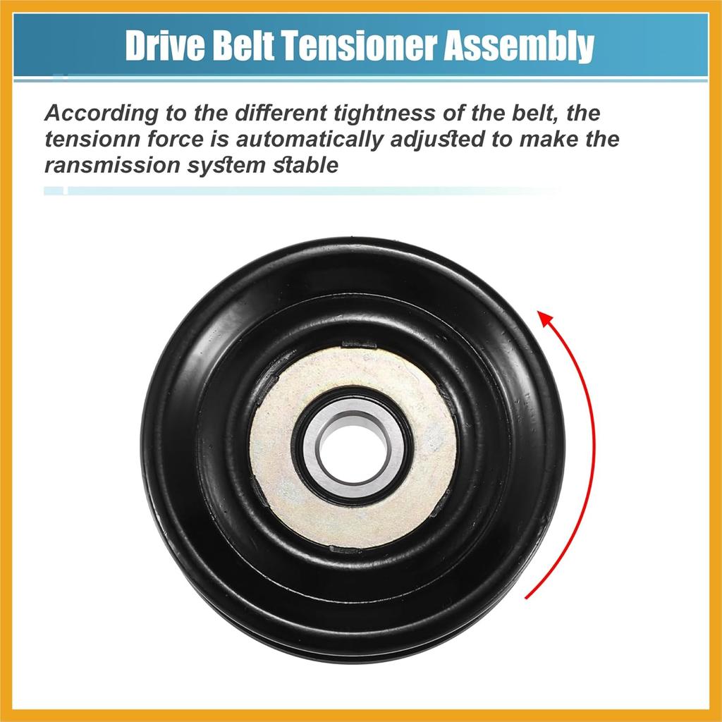 Drive Belt Tensioner Assembly Accessory Idler Pulley No.8844026100 for Toyota T100 95-98 Black Metal Replacement