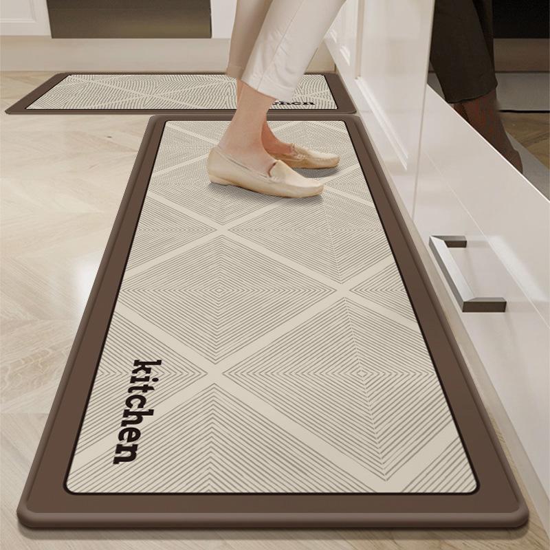 Kitchen floor mat, absorbent, oil-absorbing, non-slip, simple, cuttable, easy-to-clean diatomaceous earth mat.