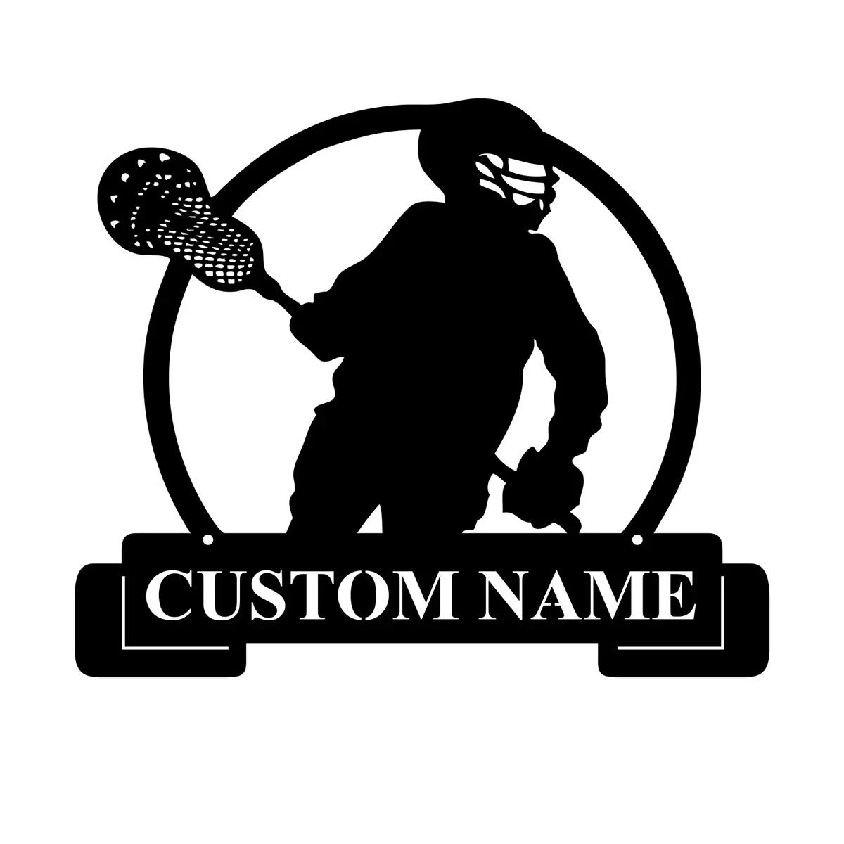 

Metal Wall Art for Living Room, Personalized Name Sign, Rustic Farmhouse Decor, Gift for Lacrosse Player