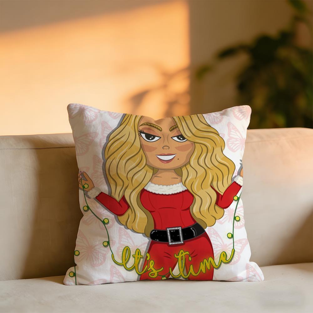 

All I Want For Christmas Is You Cushion Cover Cozy Velvet Throw PillowSoft Warm Cushion For Sofa Bed 30x30 cm