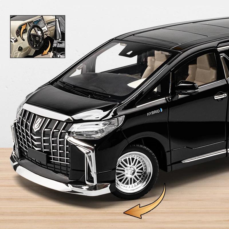 Lqbn4 Large Size 1/18 Toyota Alphard MPV Alloy Car Model Diecast Metal Toy Vehicles Car Model Simulation Sound and Light Children Gift
