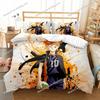 Heimtextilien Cartoons Haikyuu Volleyball Bezug Bettbezug Kissenbezug Junge Mädchen Polyester Bettwäsche Set King Queen Twin Größe