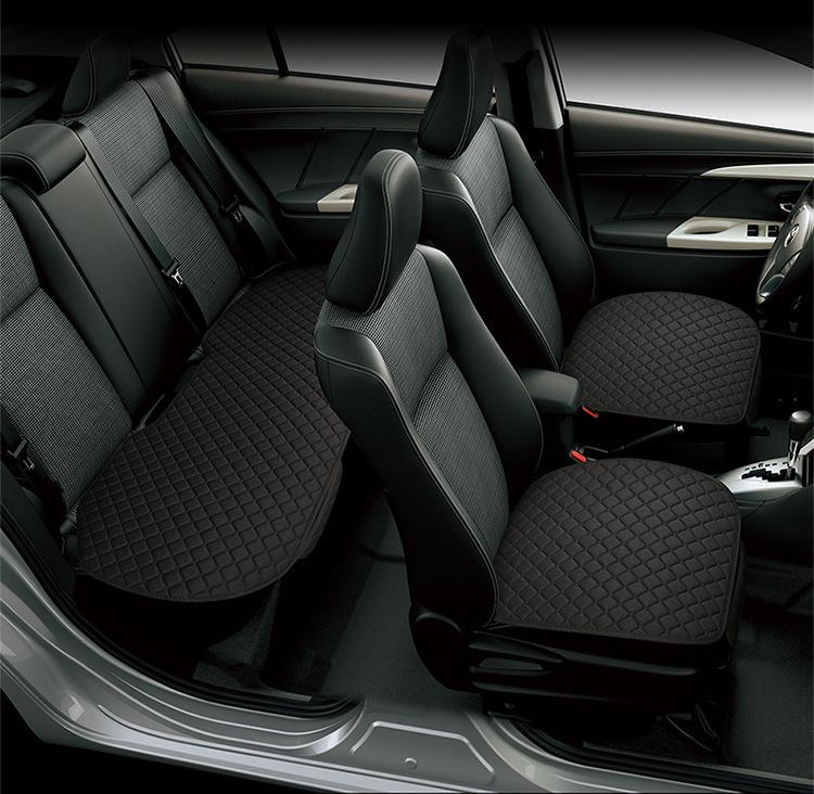 Universal Linen Car Seat Cushion Set - 5-Seater, 3-Piece, All-Season Comfort