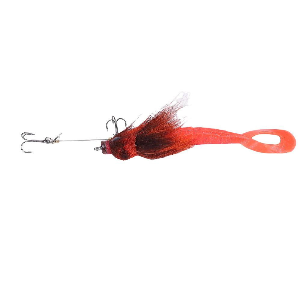 Soft Fishing Lure Artificial Rat Fork Tail Silicone Bait for Saltwater Deep Sea Fishing Orange