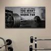 Barbell Gym Fitness Oil Painting - Wall Art for Living Room Decoration