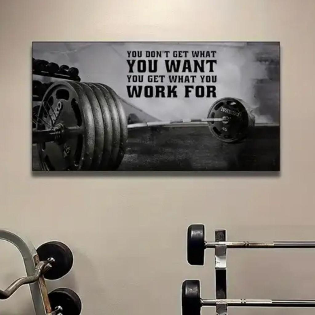 Barbell Gym Fitness Oil Painting - Wall Art for Living Room Decoration
