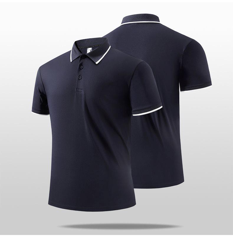 Men's Fashionable Quick-Dry Color Block Polo Shirt with Stand Collar