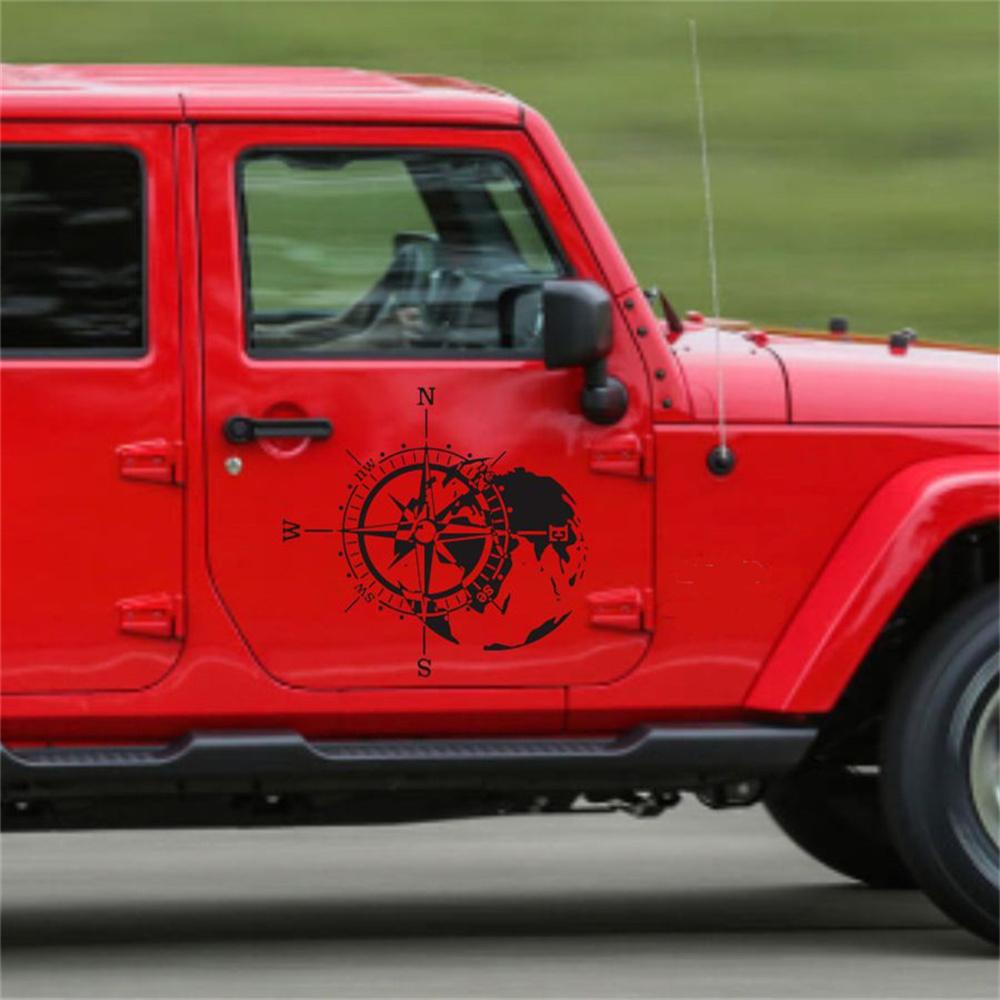 Universal White Hood Car Sticker Compass Totem Car Camper Rv Door Compass Decal