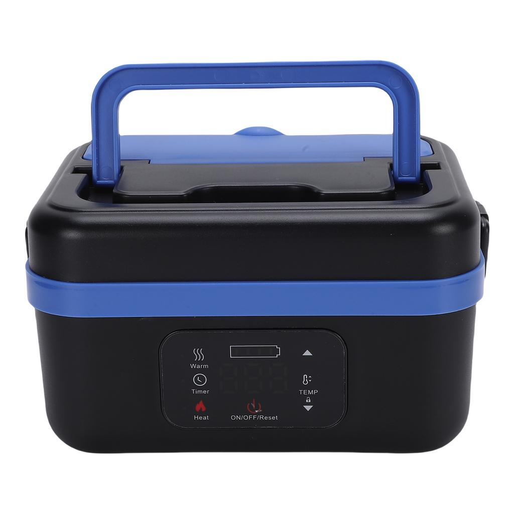 Electric Lunch Box Black Blue Cordless Rechargeable 1L Large Capacity Portable Self Heating Food Warmer for School
