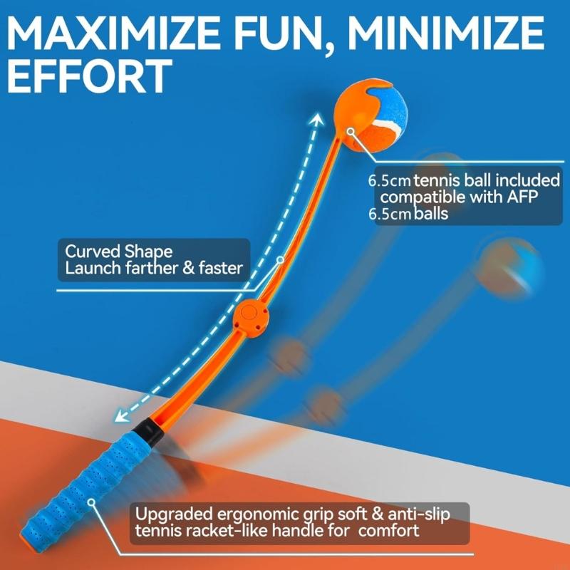 Long Scale Dog Ball Thrower Foldable Training Tool With Naught Beads Counter Slip Handle Perfect For Exercise And Engaging J0MC