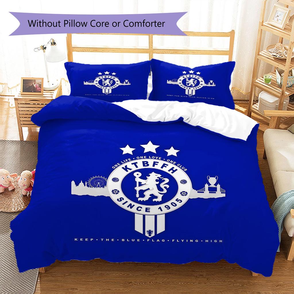 Chelsea F Pattern Bedding,Quilt Set Quilt Cover Pillowcase Home Birthday Gift(1 * Duvet Cover + 2 * Pillowcase, Without Core)