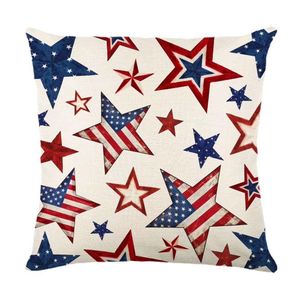 4pcs 4th of July Printed Home Decor Pillow Cover Bedroom Living Room Sofa Decoration Polyester Cushion Cover with Zipper