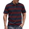 Men's Summer Stripe Print Button Lapel Loose Short Sleeve Top