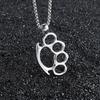 Personality Finger Cot Pendant Necklace For Men Women Hip Hop Style Stainless Steel Box Chain Trendy Neck Accessories Party Gift