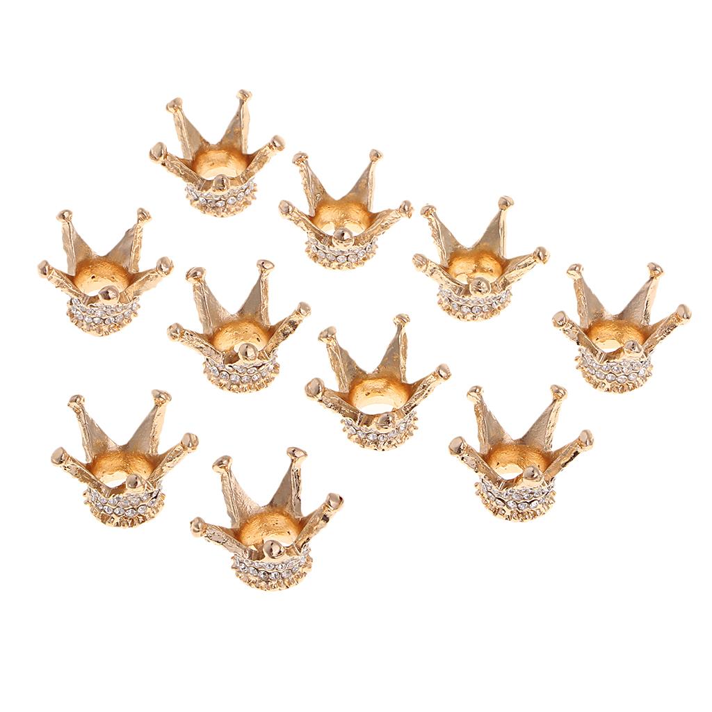 10Pcs Diamante Buttons for Hair Clip, Cellphone, Bridal Headwear, Bridal Dress Jewelry Making Accessory