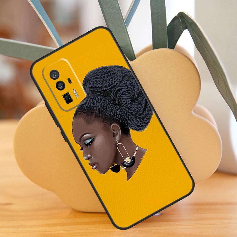 Beautiful Black Afro Girl Case For POCO X3 X6 F6 Pro M6 X5 F3 F5 M5s Xiaomi 13 14 Ultra 12 Lite 11T 12T 13T Pro Cover