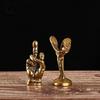 Copper Trophy Figurines Hand with Erect Middle Finger Up Statue Punk Style Vintage Brass Hand Mini Ornaments Office Decoration