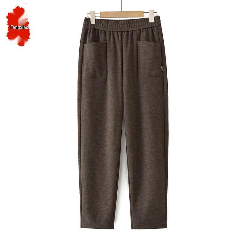 Fengxiao Senior Women's Plus Size Straight-Leg Elastic Waist Pants