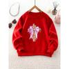 Unisex Crew Neck Cross Bow Print Sweatshirt, Casual Fall/Winter Fashion, Slight Stretch, Comfortable Everyday Wear, Christmas Holiday Outfit