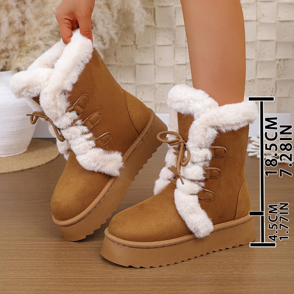 Bottes de neige rembourrées légères confortables chaudes froides antidérapantes résistantes à l'usure baskets décontractées d'extérieur bottes en coton mi-mollet