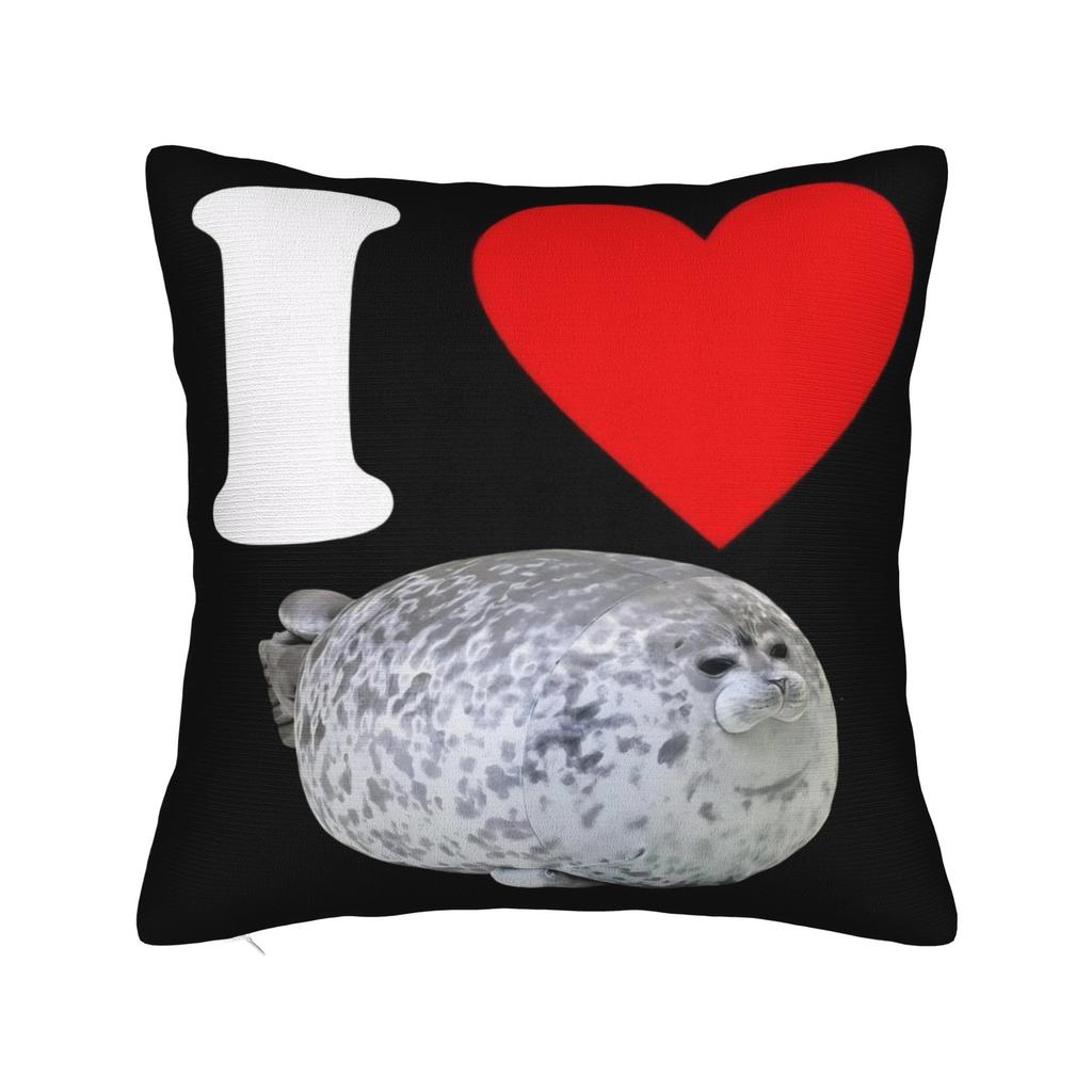 Seal Sea Cute White Pillowcase Polyester Cushion Cover Decoration Pillow Case Cover Home Zippered 40X40cm