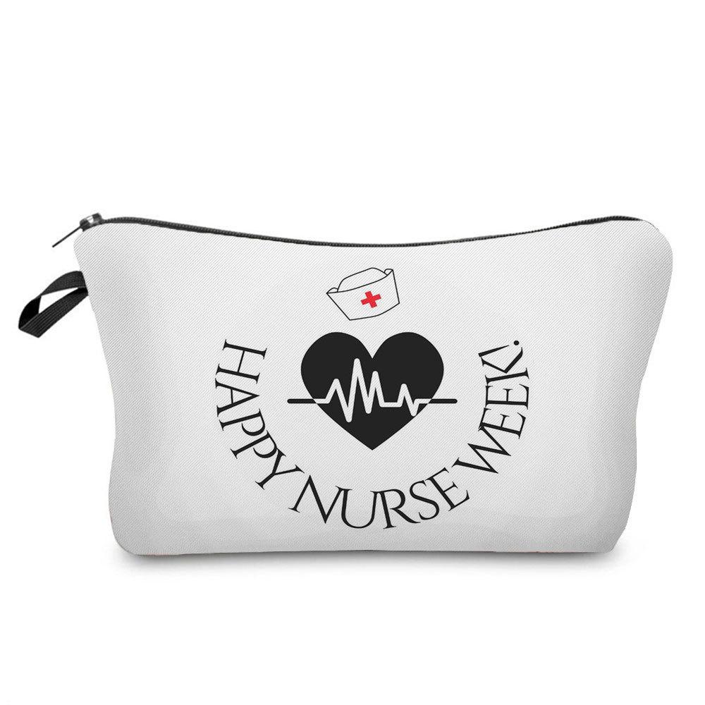 Women Nurse Print Cosmetic Bag Toiletries Organize Travel Storage Case 6863