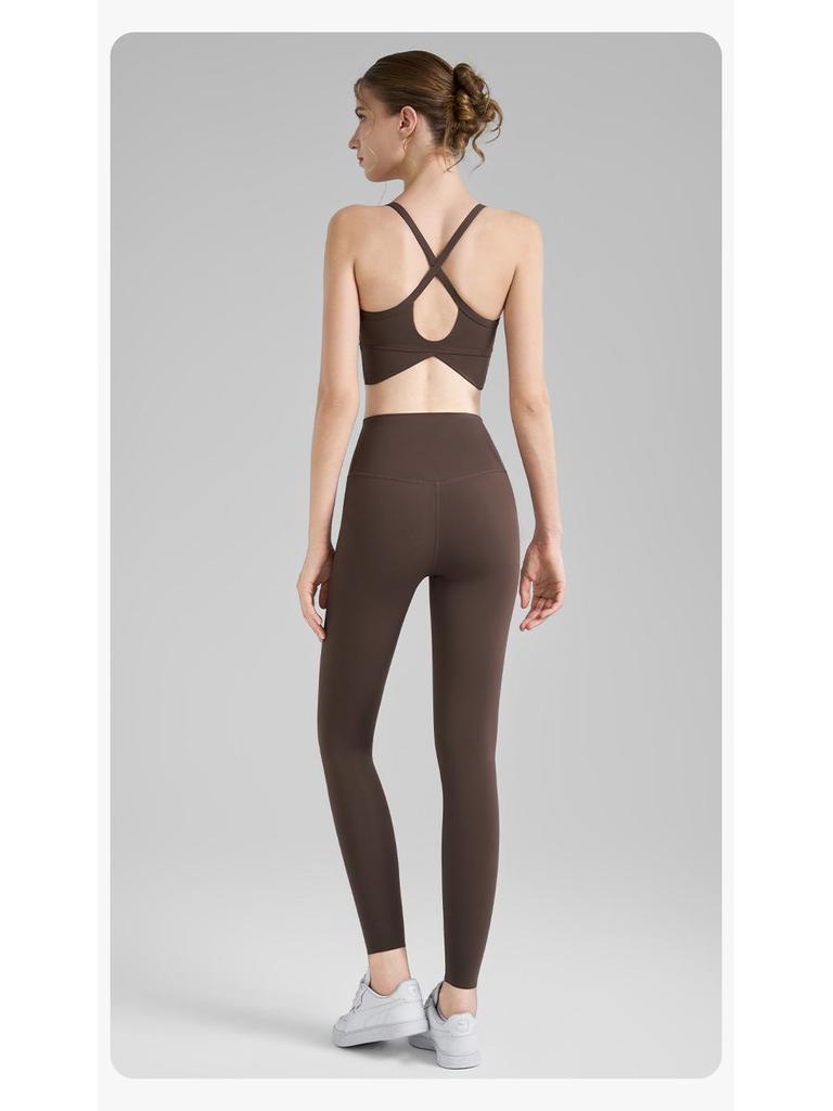 Summer Women's Yoga Set: Water Drop Back Tank & Anti-Roll-Up Pants