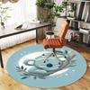 1PC Koala Moon sleep Night Round Chair mat Area Rug - Non-Slip, Floor Mat for Office, Bedroom, home decor Christmas Gift c0528084