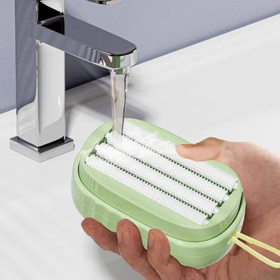 Yousheng Spazzola per detersivo per bucato con impugnatura comfort a spinta con erogatore di liquidi Accessori per il bagno