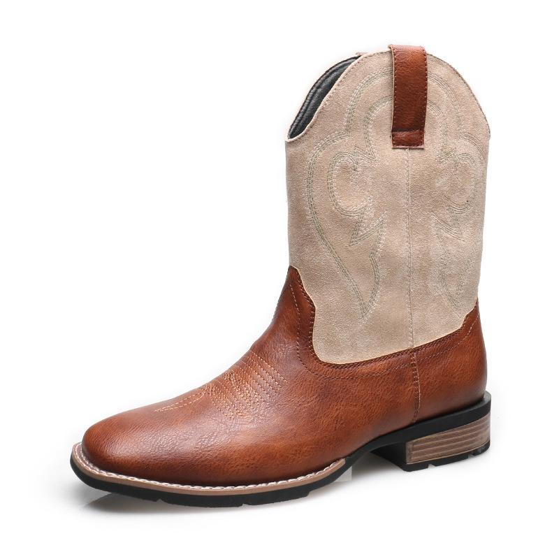 887 Cowboy Knight Boots Vintage Western Cowboy Boots Men's Embroidered Knight Boots